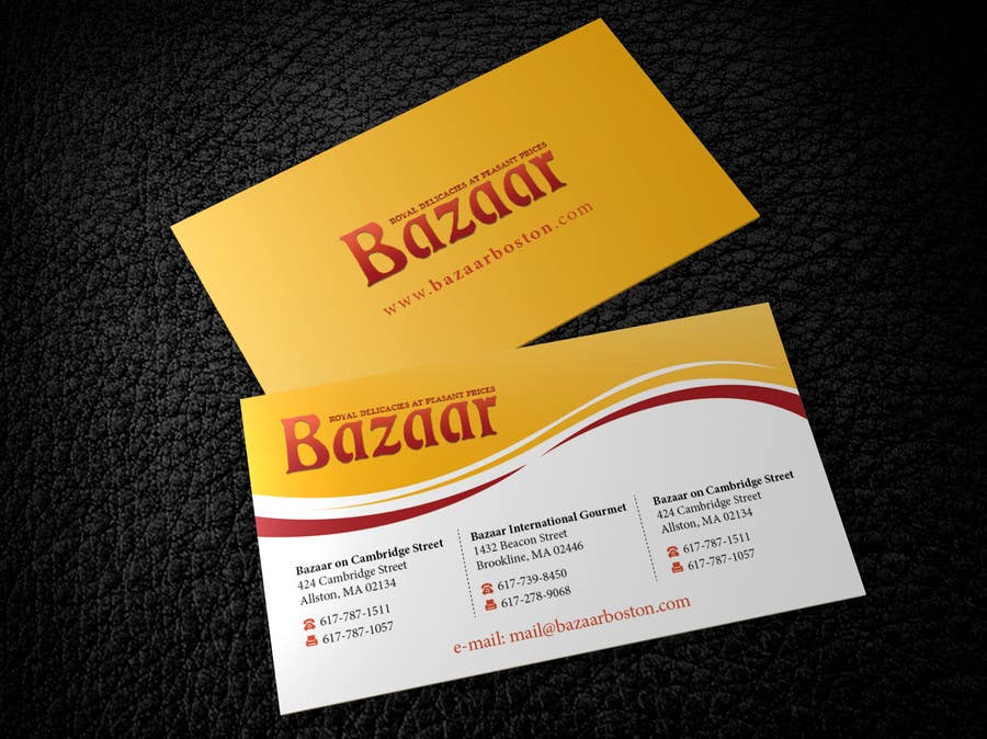 Konkurrenceindlæg #9 for                                                 Business Card Design for Bazaar
                                            