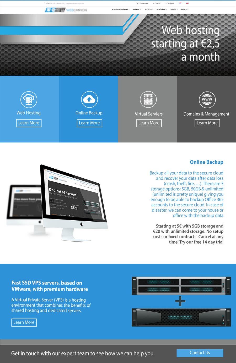 Contest Entry #11 for                                                 Design an IT/hosting company homepage in Visual Composer (WordPress)
                                            