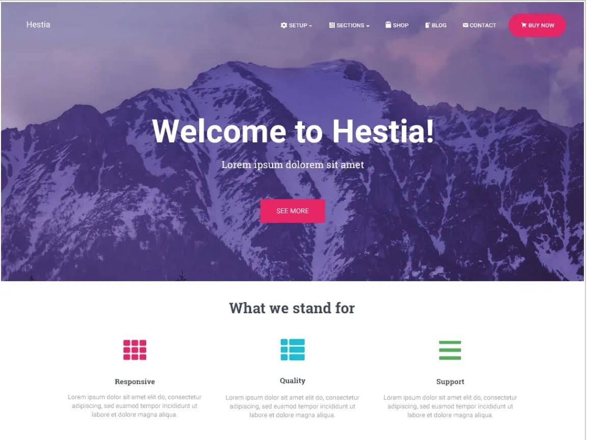 hestia free wordpress theme