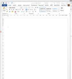 A Word document, empty