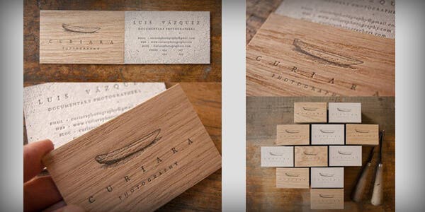 Wood design for modern business card